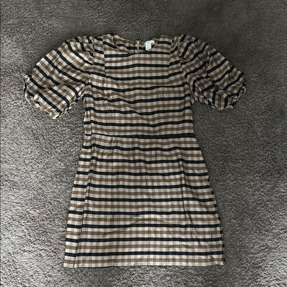 Plaid Puff Sleeve Dress